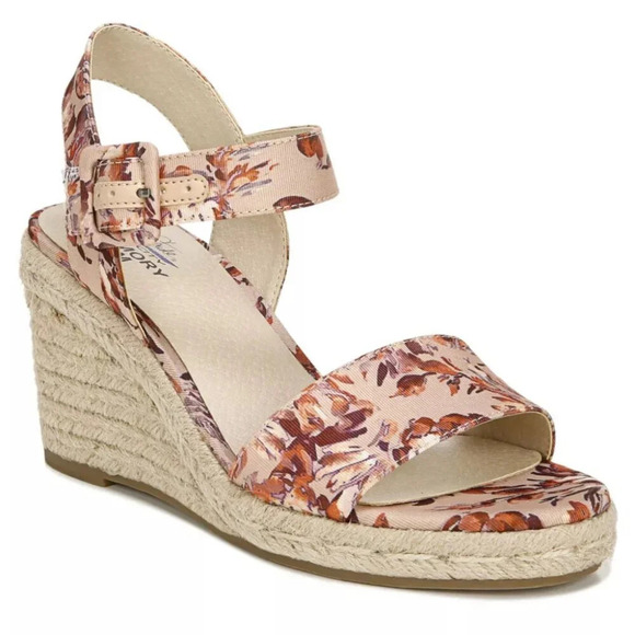 Lifestride Velocity with Memory Foam Floral Blush Tango Wedges in Size 11 - Picture 1 of 11